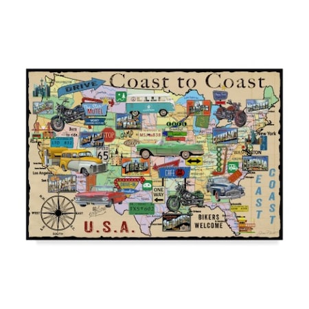Jean Plout 'Classic Coast To Coast Beige' Canvas Art,30x47